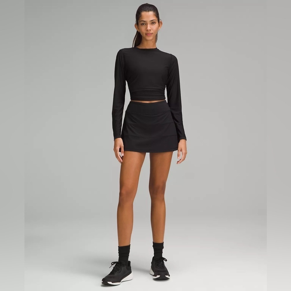 Lululemon Pace Rival Mid Rise Black Athletic Skort Skirt Size 8